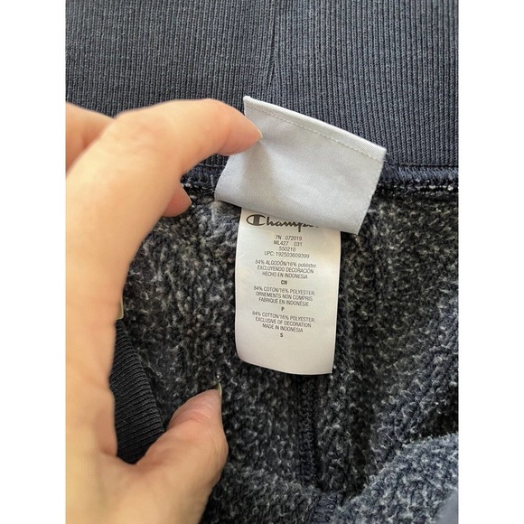Champion Reverse Weave Blue Retro Spell Out Fleece Lined Womens Joggers Small - Picture 8 of 8